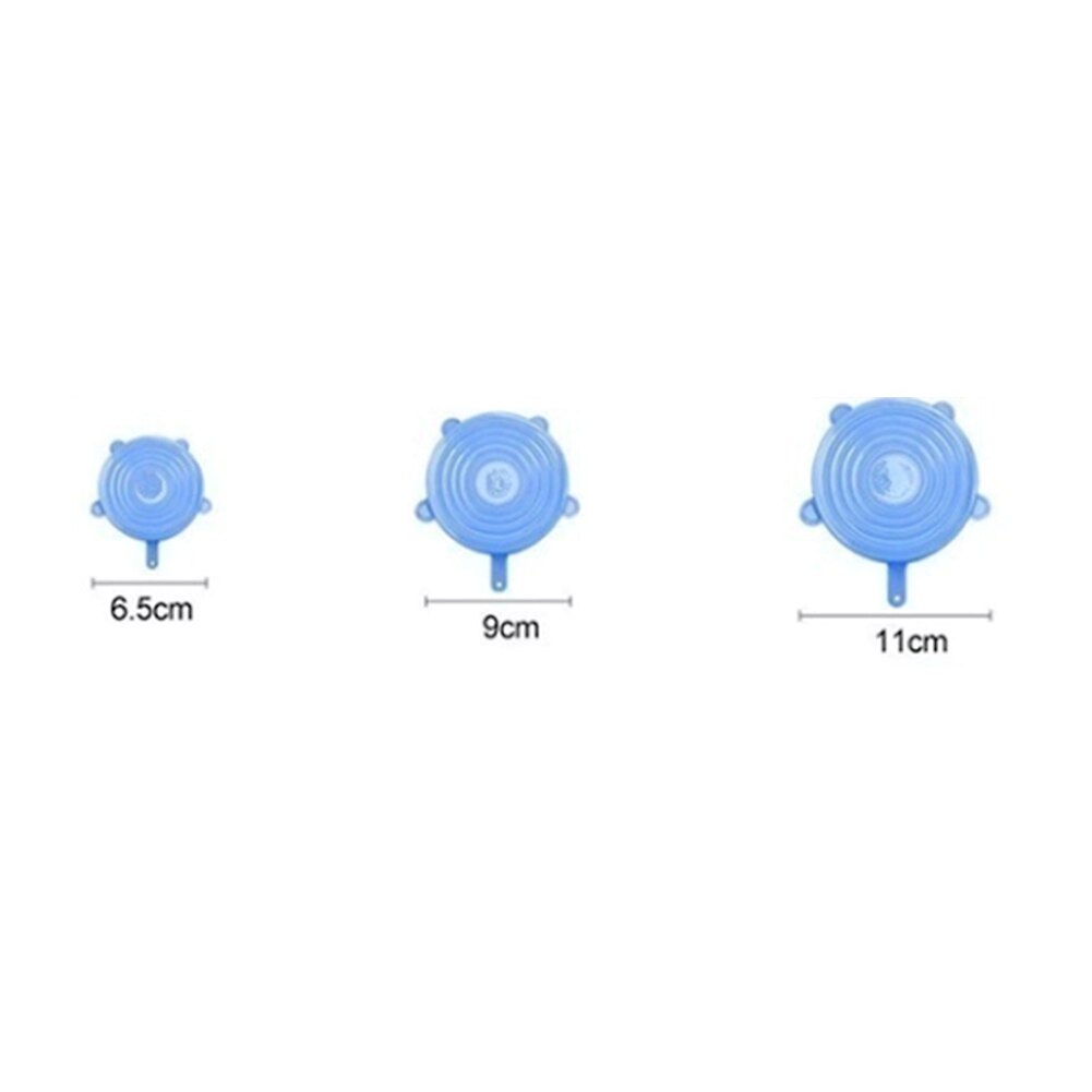 Portable Silicone Stretch Lids Practical Multi-functional Durable Cookware Reusable Pan Bowl Pot Food Fruit Fresh Seal Cover: 3pcs