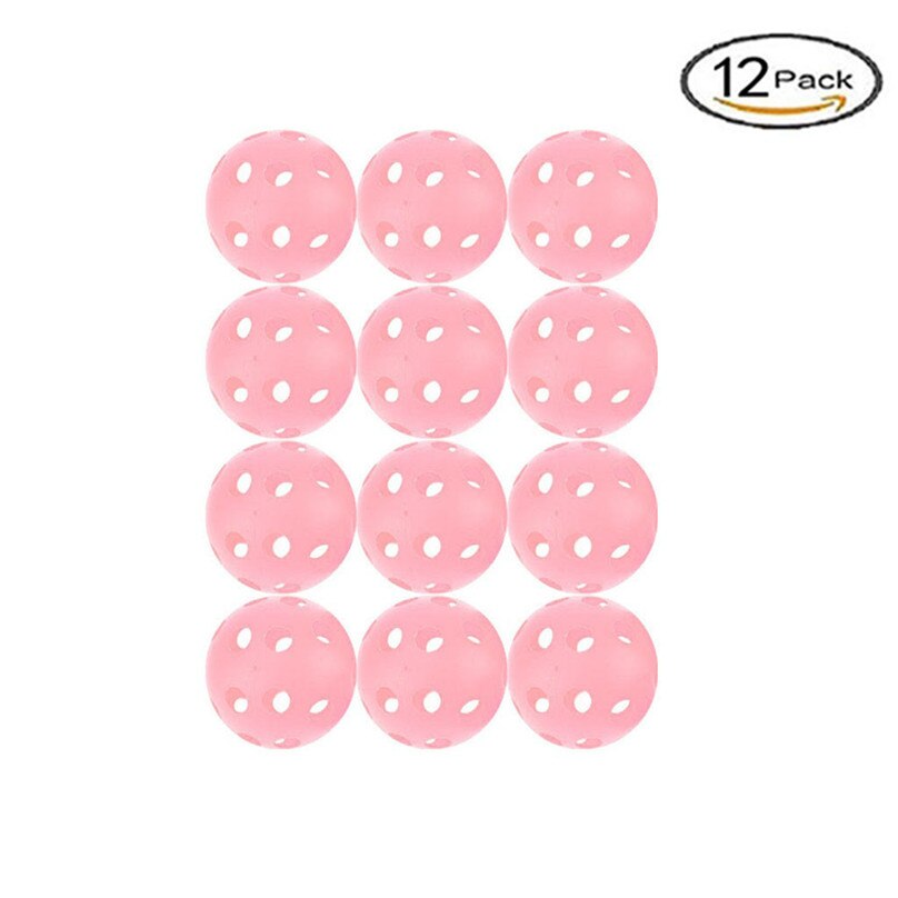 12 stk hullball poly plast baseball treningstrening for å slå batting hit bay golf treningsball  #4 a 13: Rosa