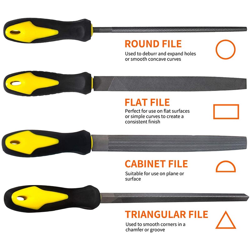 18Pcs File Set, Round and Flat e-File Kits for Woodwork Metal Model Hobby Applications
