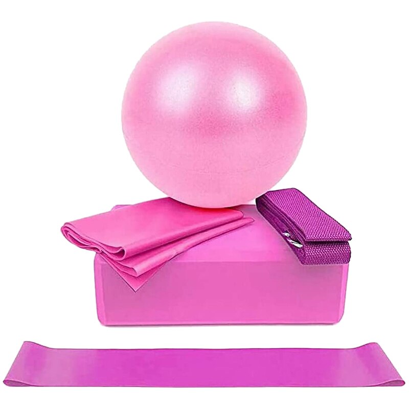 5 -teiliges set yoga-übungsgeräte für zuhause, yogaball, yogablock, stretch-latex-spannband, fitnessstudio-training, bodybuilding: P