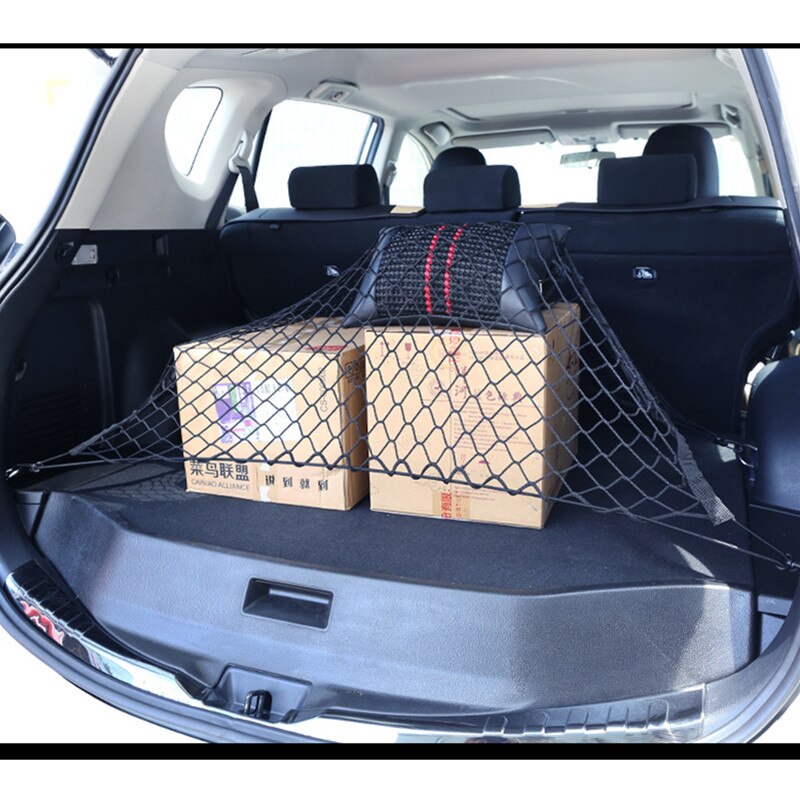 Bil bagagerumsnet 100 x 100 cm elastisk stærk nylon bagageopbevaring organisator net net universal til bil varevogn pickup suv mpv