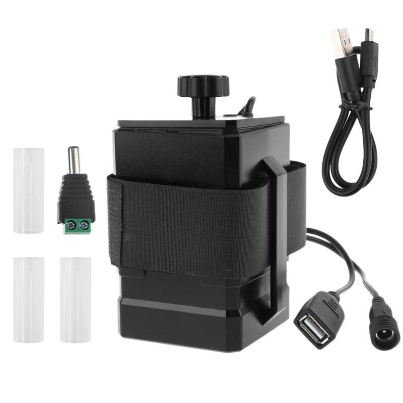 Diy 3X18650 26650 Batterij Box Storage Case Usb 5V Dc 12.6V Mobiele Voeding 090F: Black