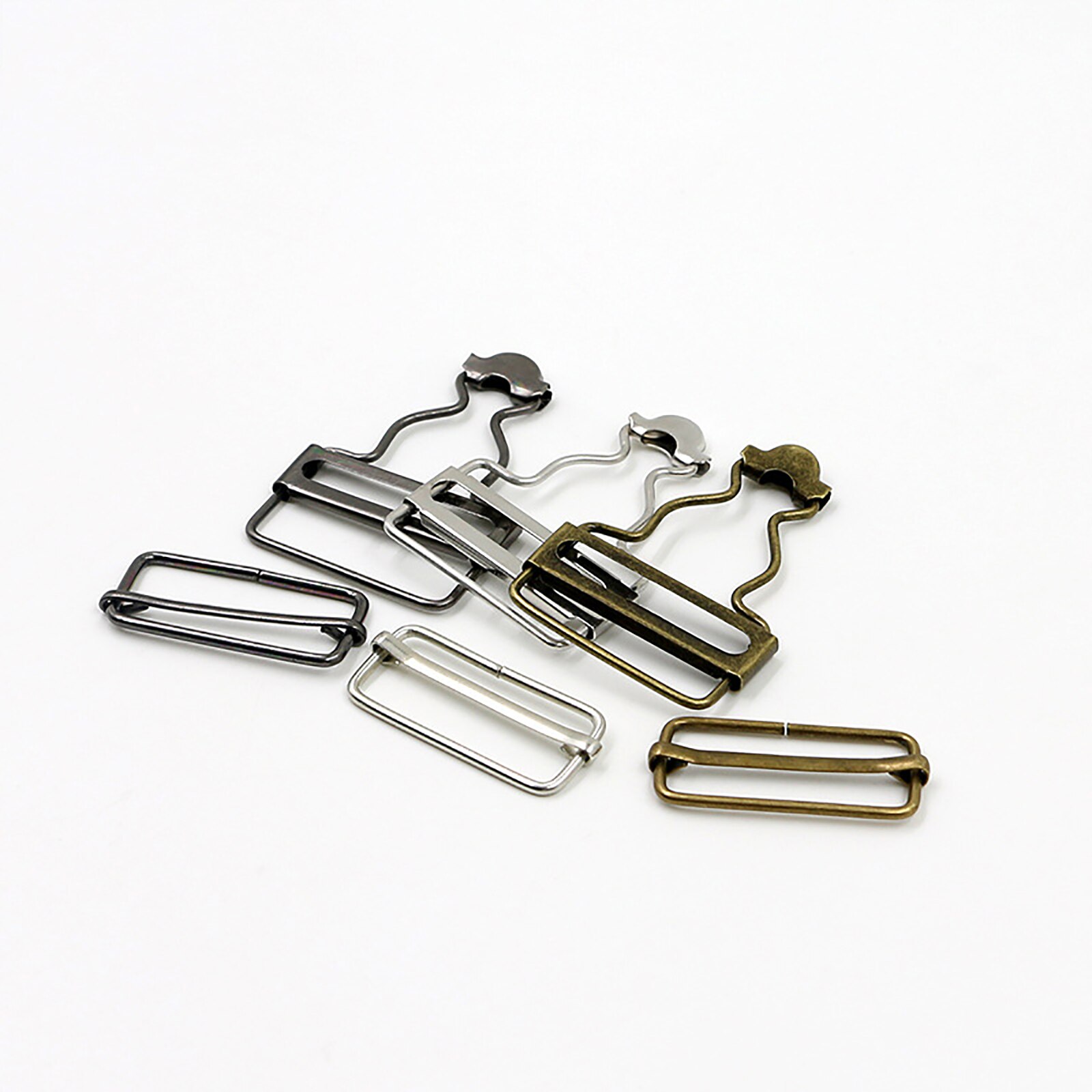 Tirantes vaqueros con hebilla y remaches, accesorios de costura, peto de Metal, Clips de calabaza, 10 unids/set por juego
