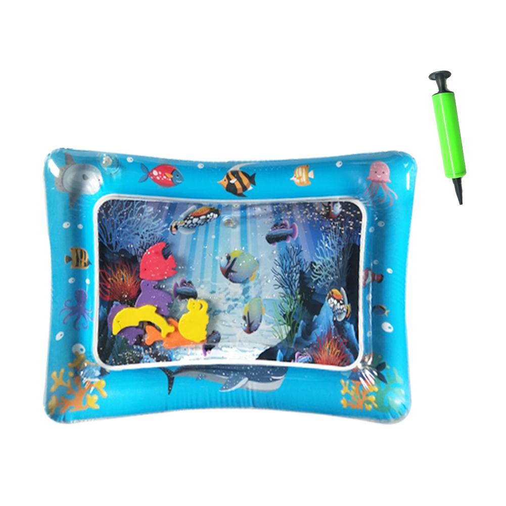 66x50cm Kids Water Mat Baby Inflatable Patted Pad Baby Inflatable Water Cushion Infant Play Mat Toddler Funny Pat Pad Toys: N with Inflator