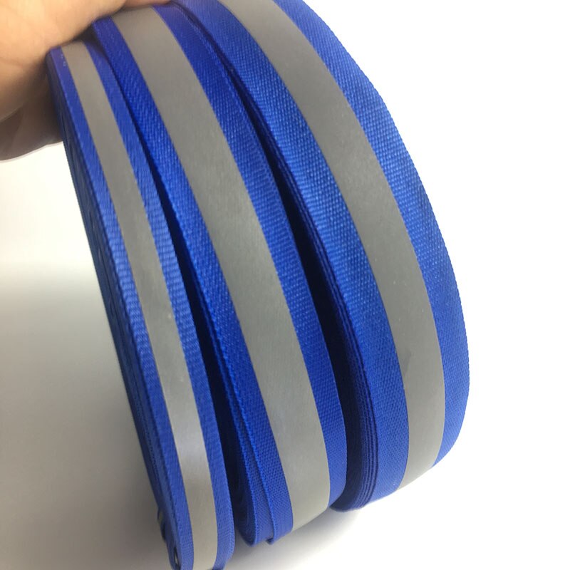 50m/ rulle kongeblå reflekterende stof båndbånd refleksionsstrimmel kant fletning syning på beklædningsgenstand tilbehør