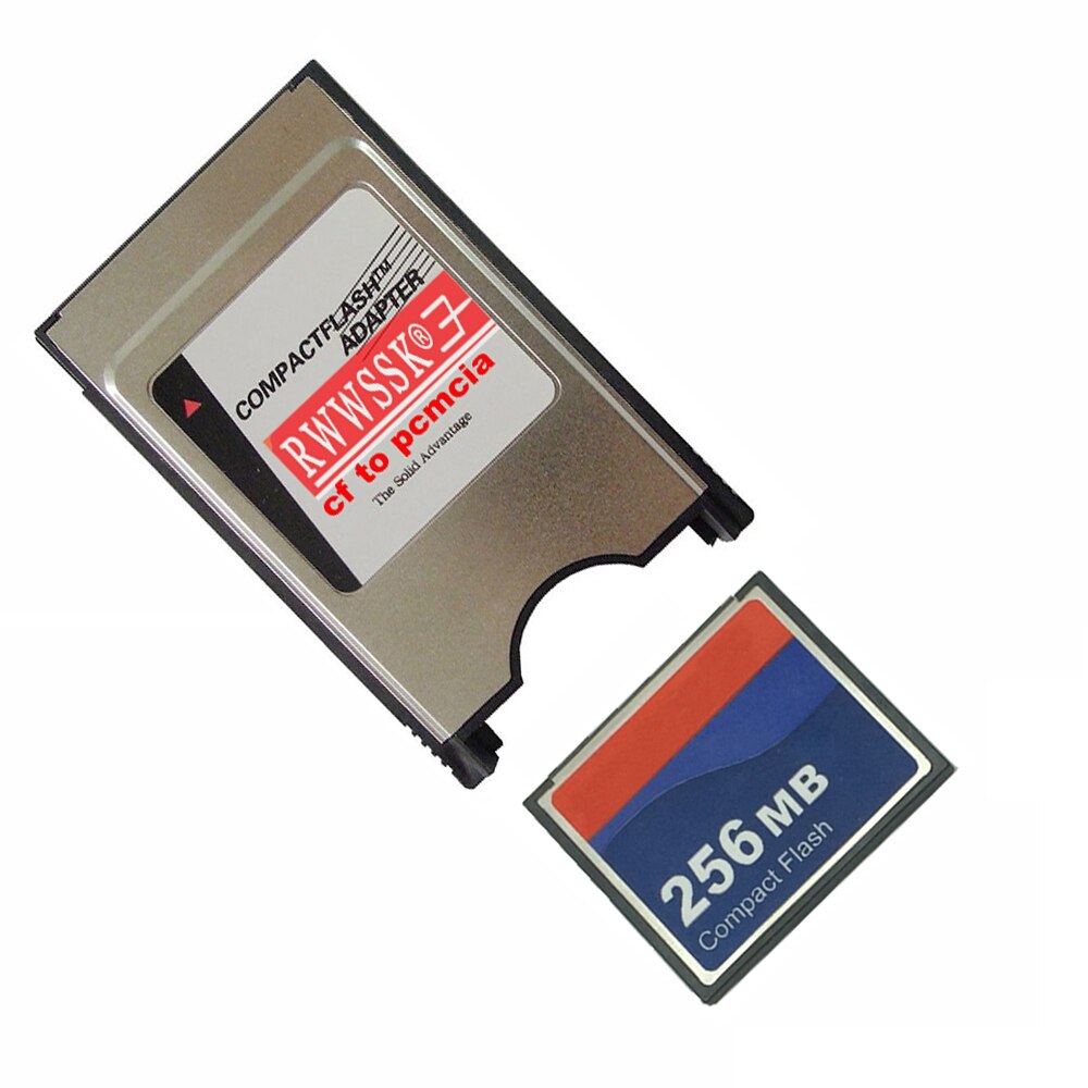 Flash compacto industrial 2 en 1, tarjeta CF de 64MB, 128MB, 256MB, 1GB, 2GB con adaptador de tarjeta PCMCIA de 68Pin para cnc: 256MB with PCMCIA