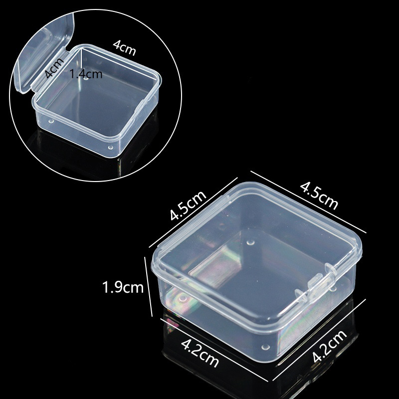 Mini Kunststoff Aufbewahrungsbox transparent Schmuck Aufbewahrungsbehälter Aufbewahrungsbehälter Ohrringe Ringe Schmuckschatulle Behälter