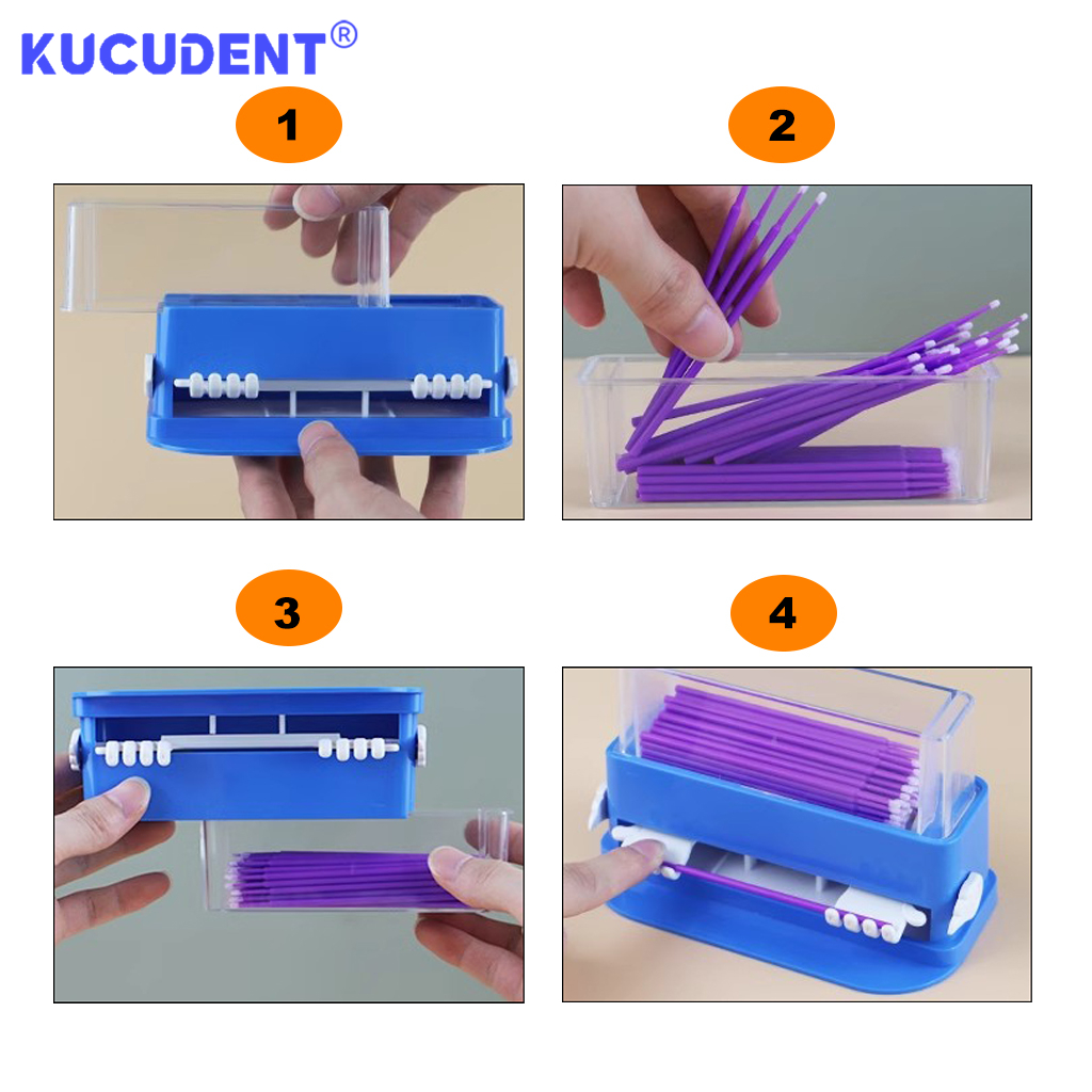Zahn Mikro Applikator Spender Container fallen Einweg Baumwolle Spitze Pinsel Stock Lagerung Kasten Zahnmedizin Mikro Applikator Kasten