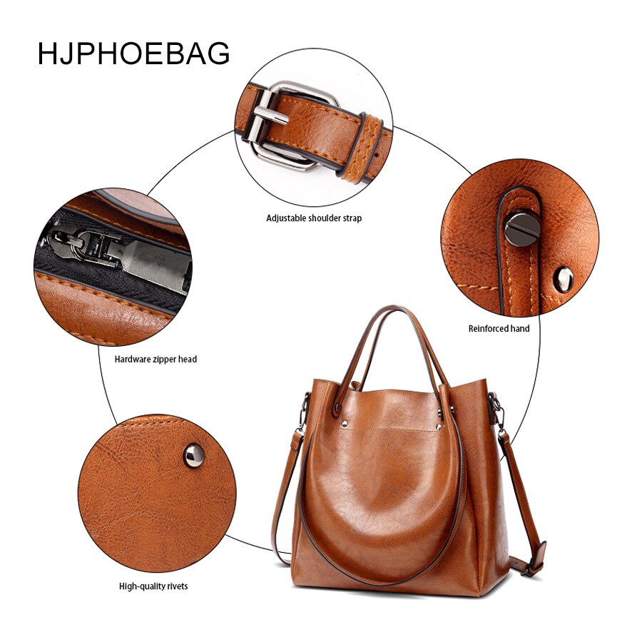 HJPHOEBAG femmes sac de créateur de en cuir pu grande taille dames sac de messager de grande capacité sac à bandoulière YC023