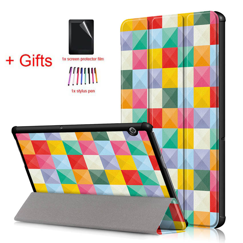 Ultra Slim Case for Huawei Mediapad T5 10 AGS2-W09/L09/L03/W19 10.1" Cover for Huawei Mediapad T5 10 Tablet case+film+stylus: HLF