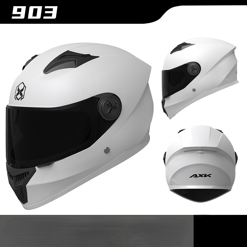 Dubbelvizier Motorhelm Racehelmen Veiligheid Unisex Motorfiets Sporthelm Full Face Winter Warm Met: Donkergrijs
