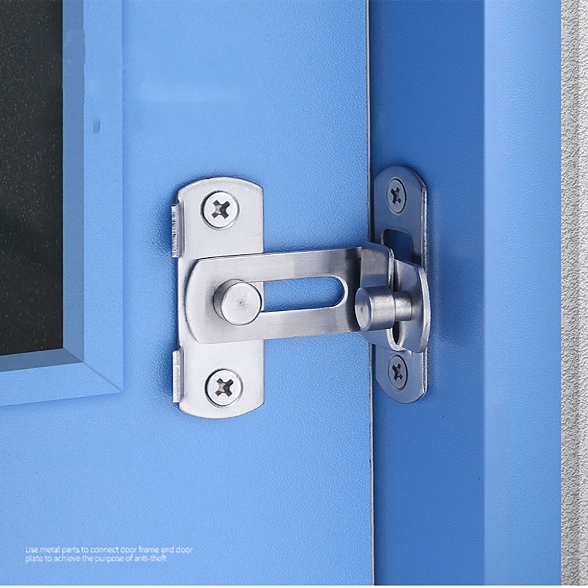 1Pcs Stainless Steel Door Bolt Latch 90 Degree Barn Cast Hook Latch Window Cabinet With Screws Right Angle Sliding Gate Buckle