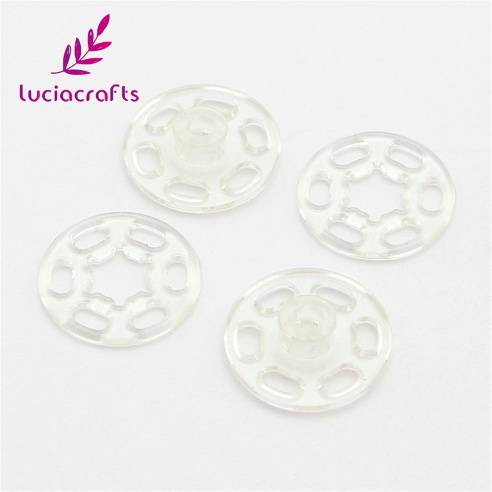 Lucia Ambachten 20 Set Zwart/Wit/Clear Onzichtbare Nylon Drukknopen Druk Op Knop Stud Diy Naaien Kledingstuk Accessoires e0517: Clear / 10mm