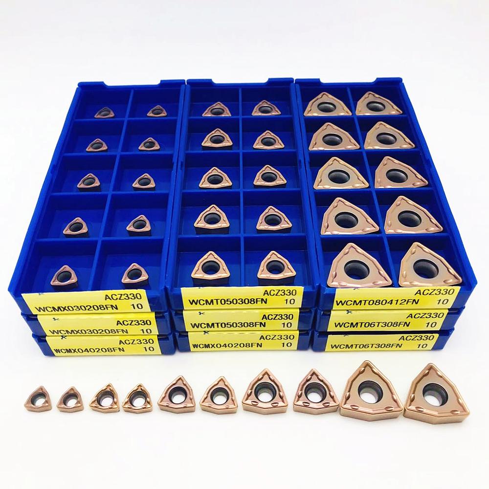 Taladro en U WCMX030208 WCMX040208 WCMT050308 WCMT06T308 WCMT080412 FN ACZ330 carburo WCMX inserto de torneado CNC herramienta de corte WCMT
