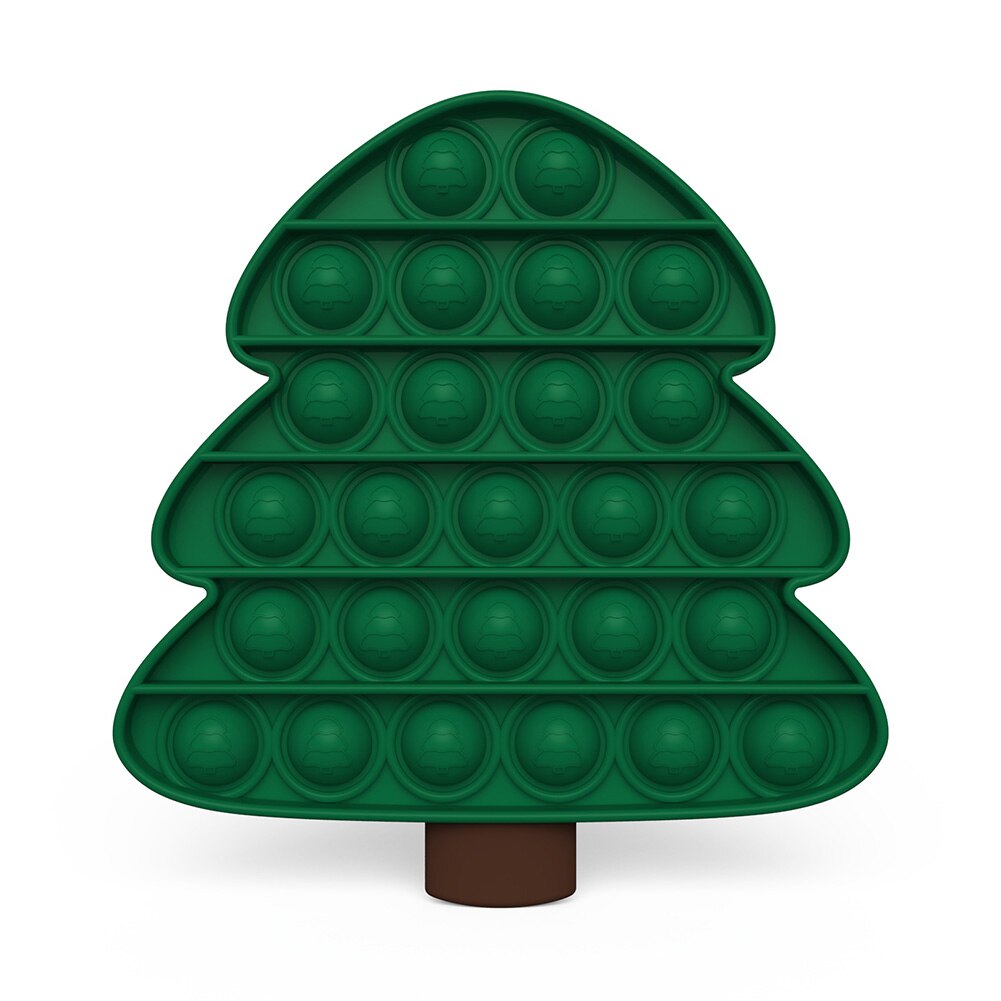 Push Bubble Sensory Toys Rainbow Christmas Tree Reliver Stress Squeeze Silicone Push Bubble Fidget Toys Sensory Toy: B