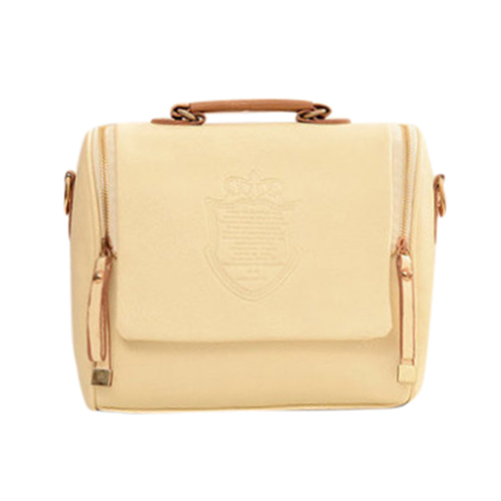 38# Ladies Messenger Bag Women's Solid Color Messenger Bag Main Lady Messenger Bag Handbag Coin Bag: Beige 