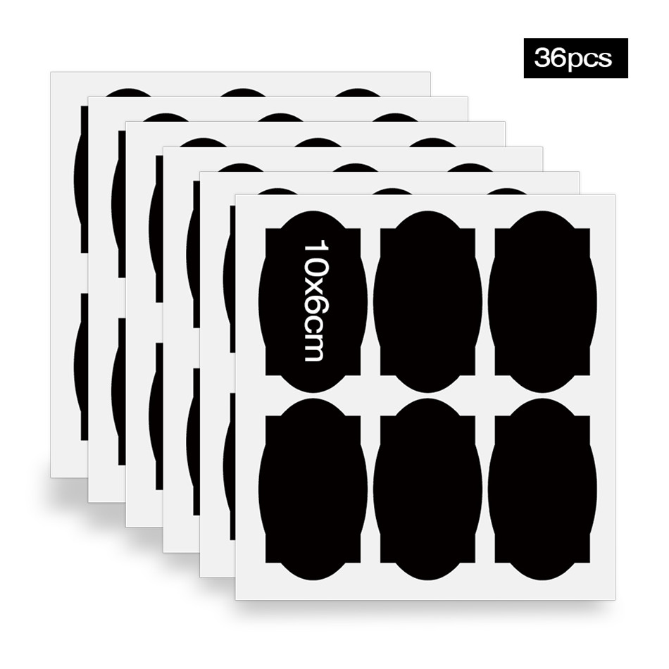 36 sztuk wodoodporne słoiki naklejki słoiki kuchenne na przyprawy etykiety naklejki butelki robić przechowywania naklejki organizator naklejki ścienne tablicowe: HFEP0571