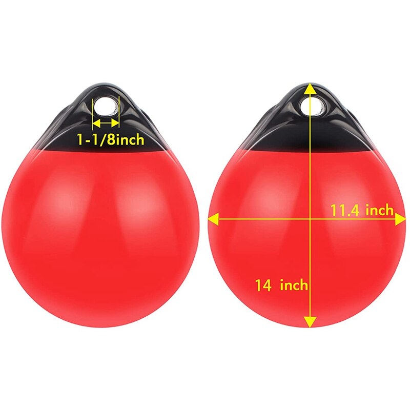1 Pair of Boat Mooring Buoys,Marine Grade Inflatable PVC Round Pontoon Boat Fenders Ball, Boat Bumpers