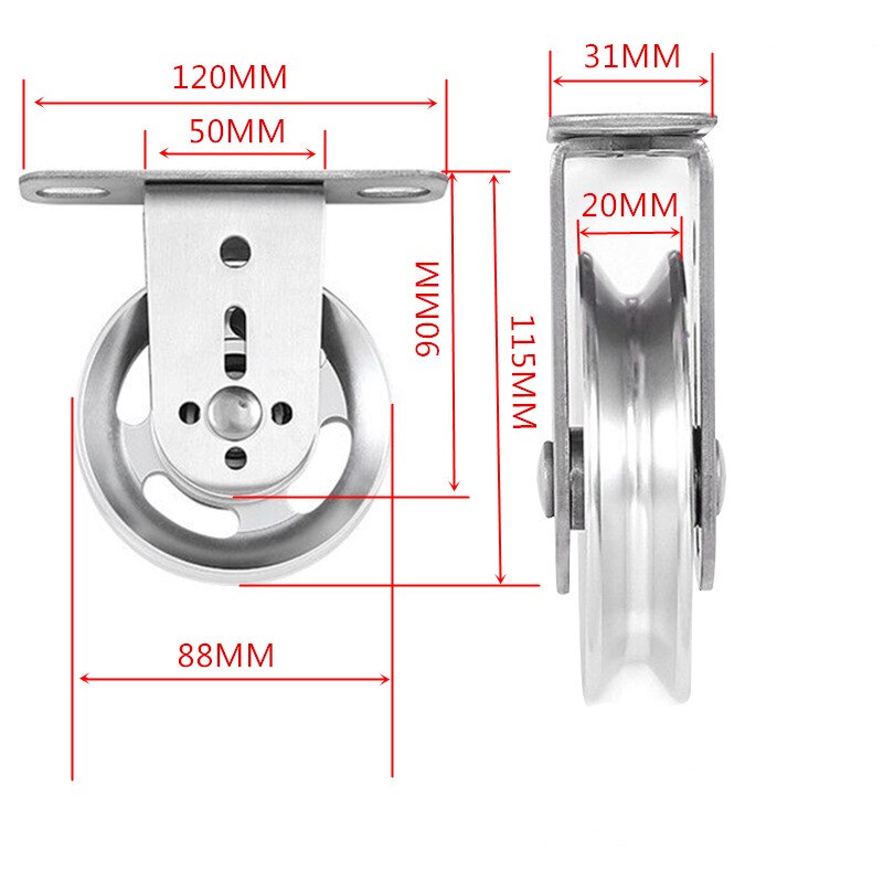 Katrol Blok Swivel Lifting Enkel Wiel Muur Plafond Mount Vaste Mute Lager Katrol Voor Diy Kabel Systeem Home Gym Accessoires
