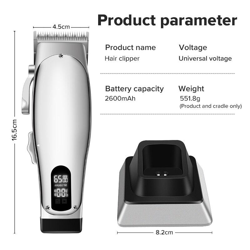 Master-cortadora de pelo eléctrica para hombre, máquina inalámbrica ajustable, para barbería y barba