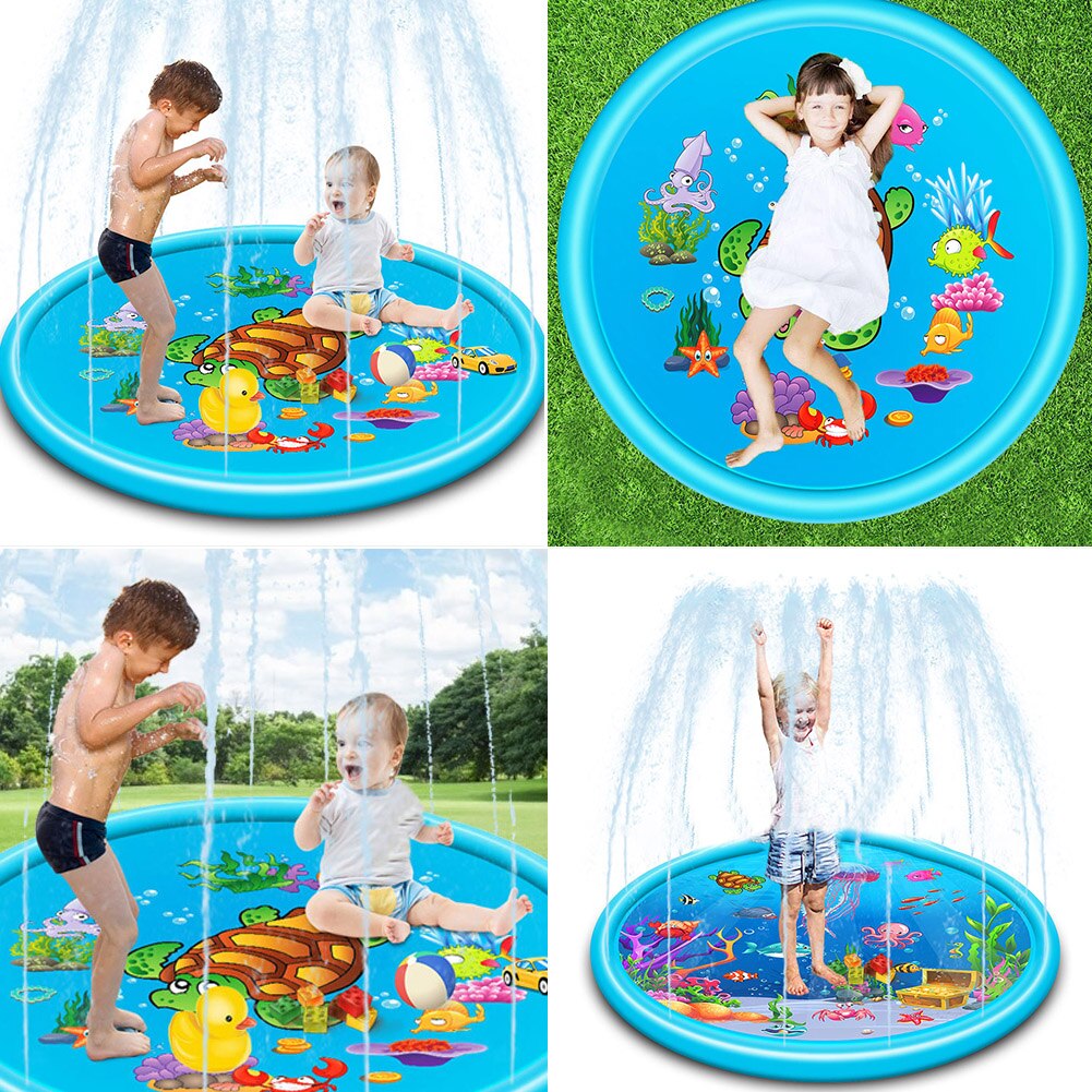 170/140/100cm Kids Inflatable Water spray pad Round Water Splash Play Pool Playing Sprinkler Mat Yard Outdoor Fun Swimming Pools