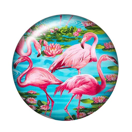 DB0570 Flamingo Vögel trendy 18mm snap tasten 10 stücke mischte runde foto glas cabochon stil für druckknopf schmuck: DB0570-L