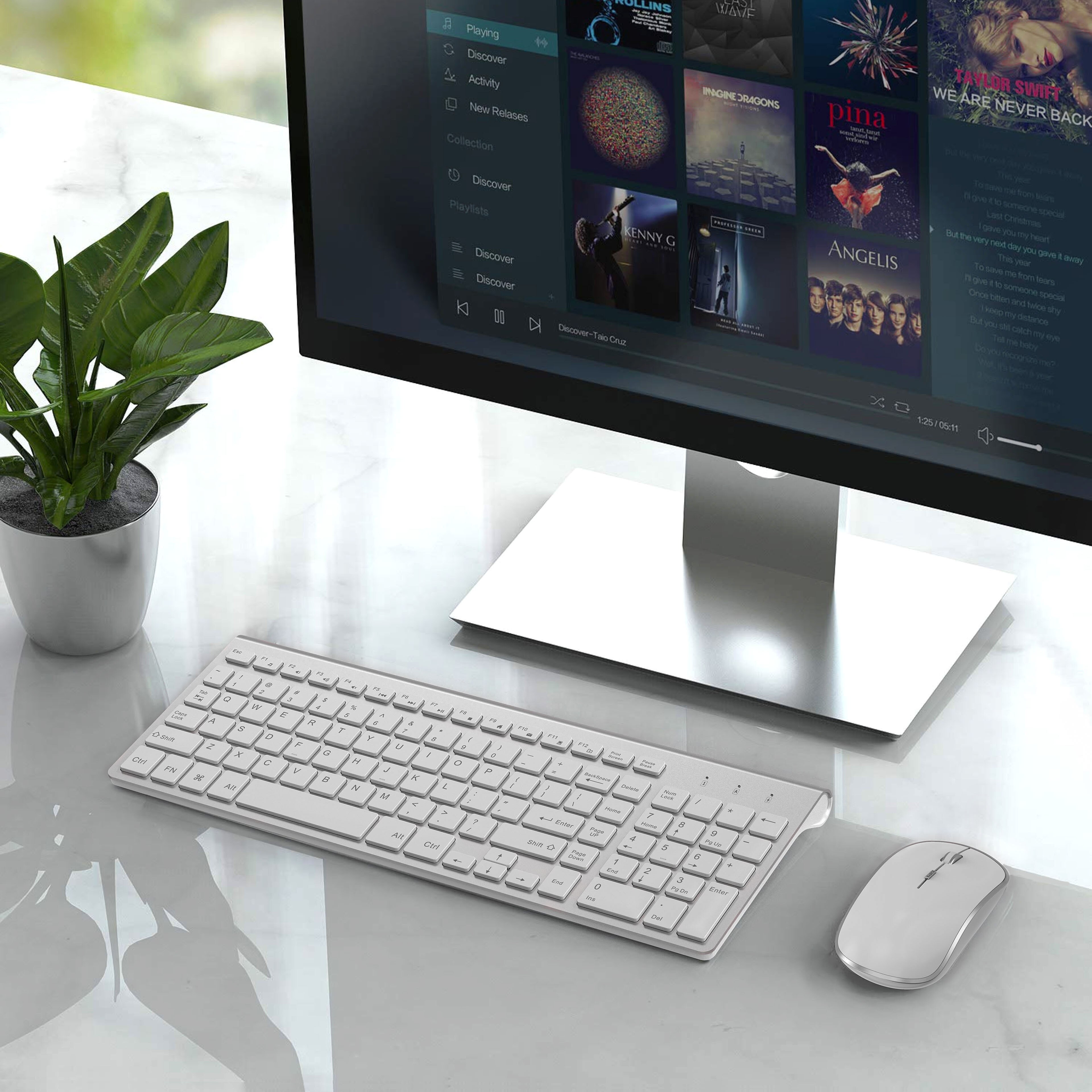 JOYACCESS-teclado y ratón inalámbricos para negocios, ultrafino, Combo de botones silenciosos, ratón inalámbrico para PC, portátil, Win XP/7/10