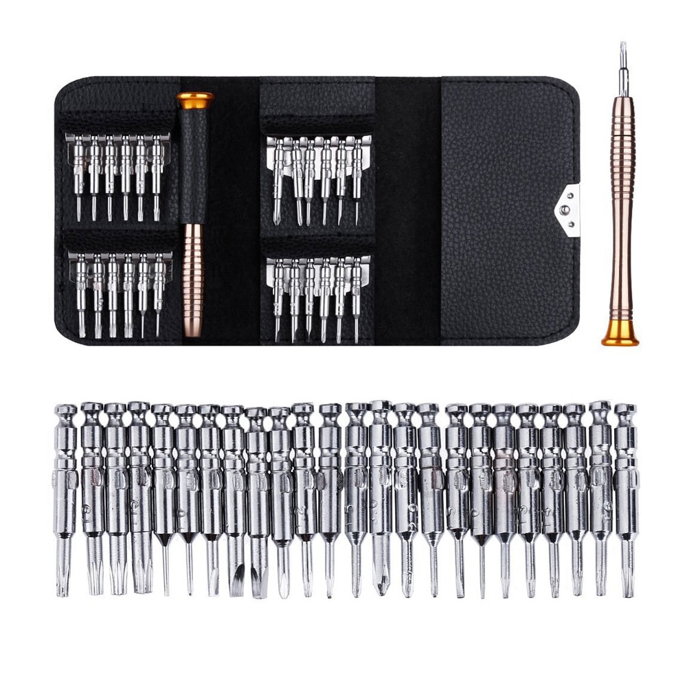 Outil de réparation de téléphone 25 en 1, jeu de tournevis multifonctionnel ouverture de précision pour téléphones tablette PC Hex Torx Kits de bricolage