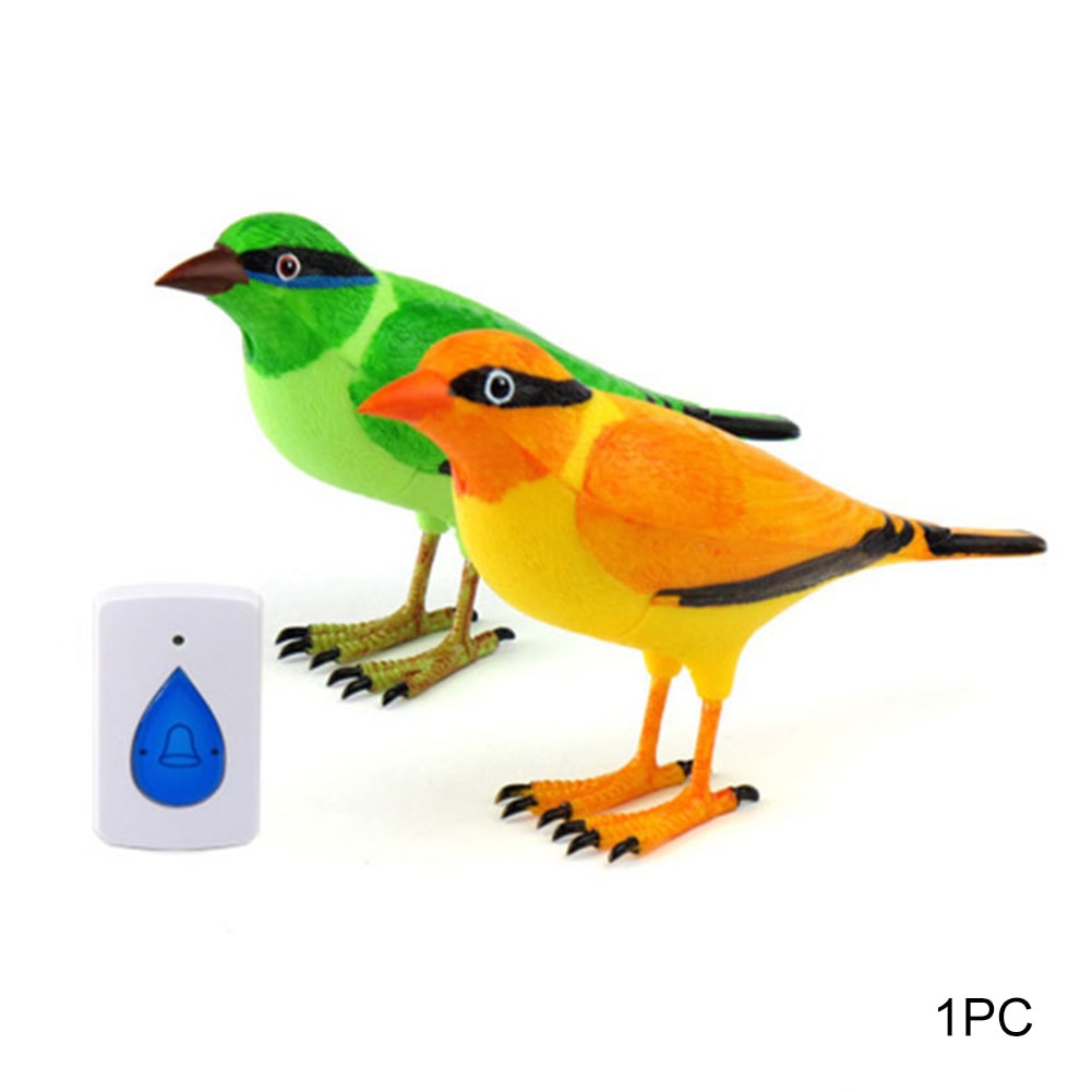Trådløs digital jingle bell batteridrevet klar simulering fugl lyd hjem fjernbetjening klokke dørklokke  #822
