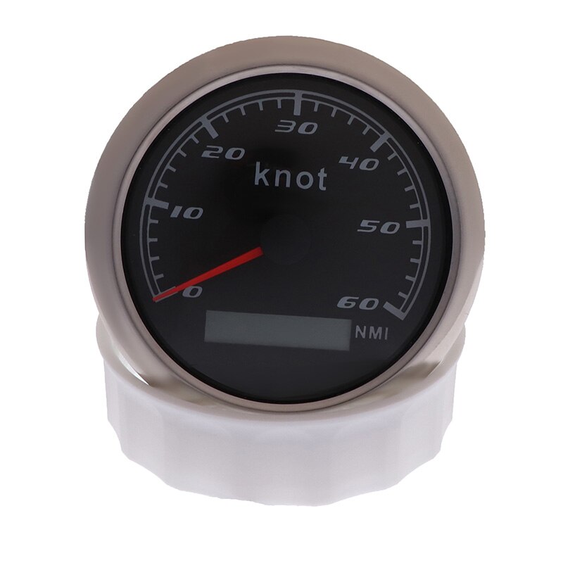 85Mm Digitale Snelheidsmeter Gauge 60 Knopen Waterdichte Auto Boot 316 Rvs Bezel Snelheid Kilometerteller Met Rode Backlight