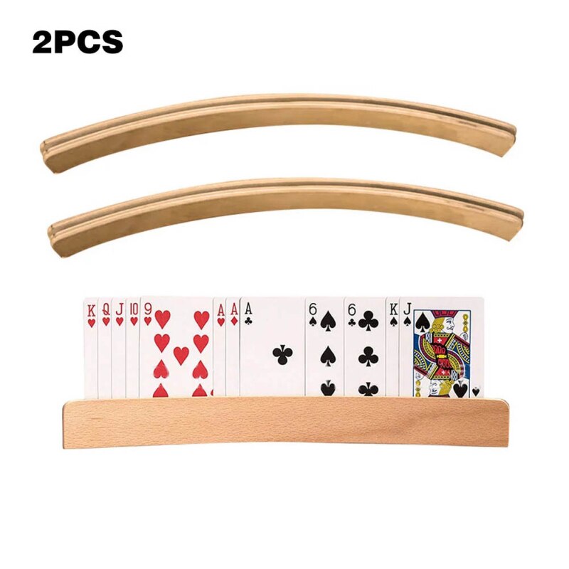 2 teile/satz Holz Hände-Freies Spielkarte Halter Brettspiel Poker Sitz Faul Poker Basis