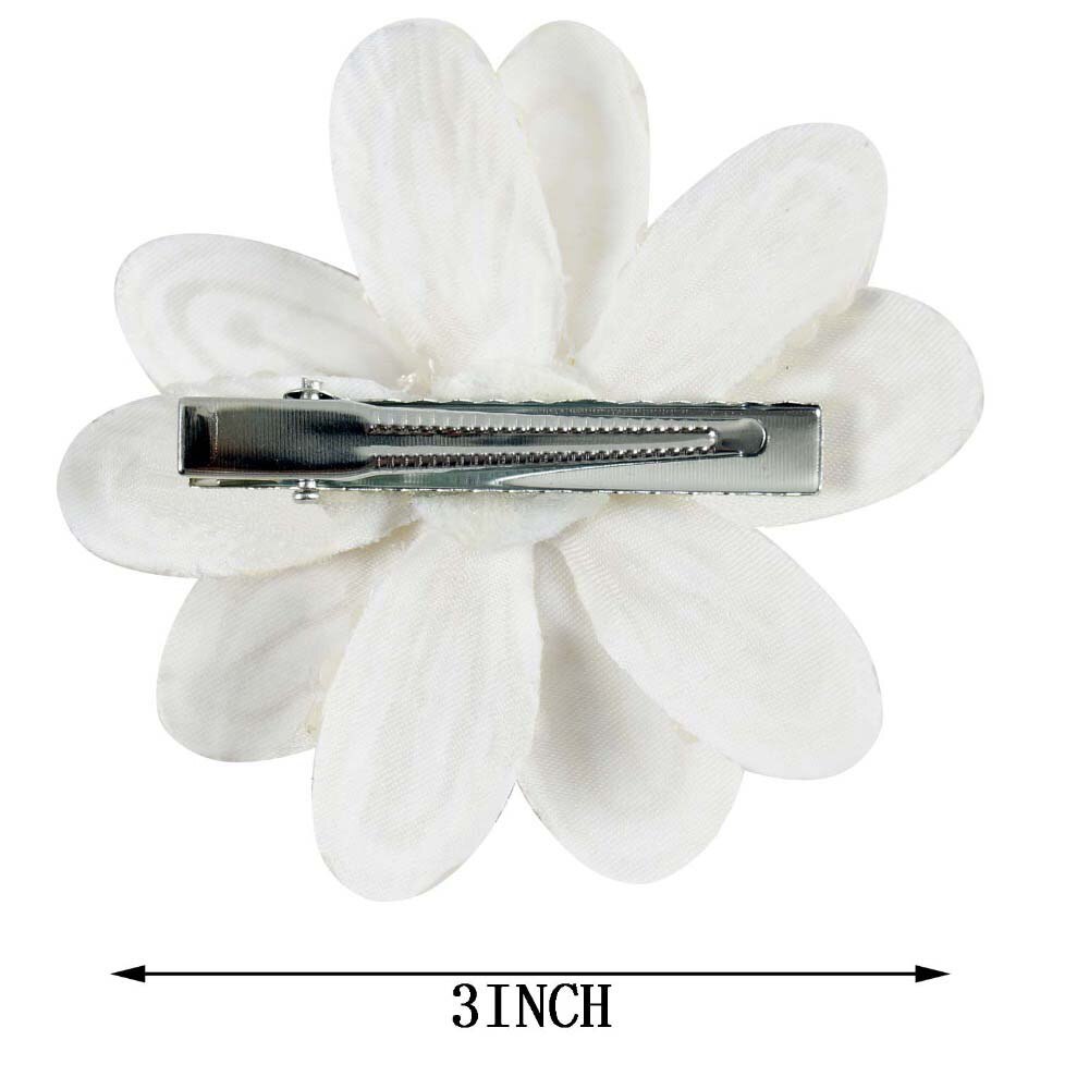 Big White Pearl Flower Hair Clips For Girls Kids Crystal Rhinestone Hair Bows Barrettes Hairpins Girl Hair Accessories
