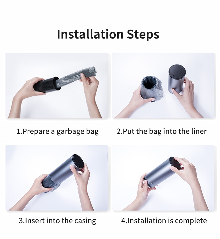 Baseus Car Trash Bin Alloy Garbage Can For Car Dustbin Waste Rubbish Basket Bin Organizer Storage Holder Bag Auto Accessories