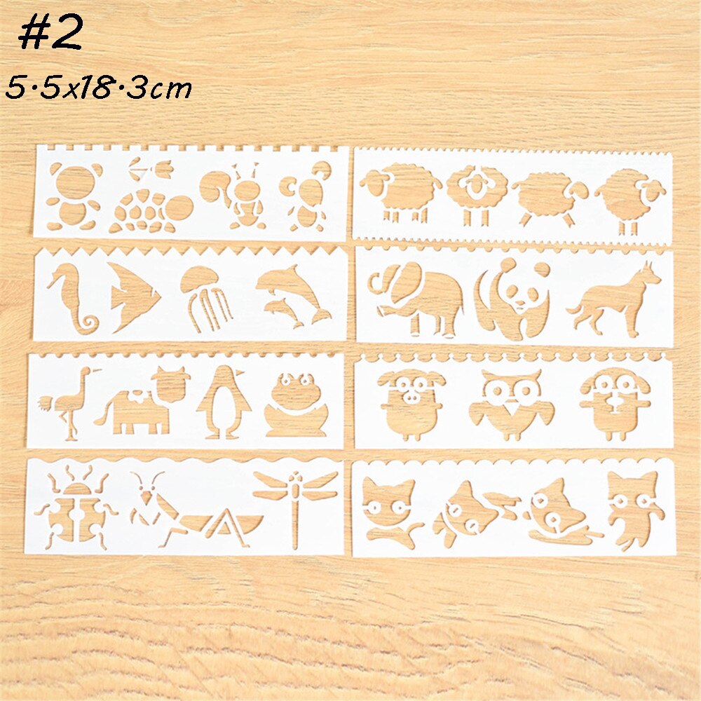 8pc 5,5x18,3 cm Wörter knapp Thema Schichtung Schablonen Wände Malerei Scrapbooking Stempel Album Dekor Präge Papier Karte vorlage: 2