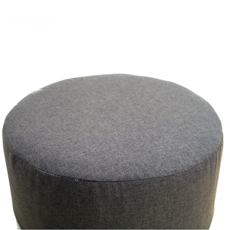 Rebecca Mobili Poef Seat Zitzak Poef Textuur Grijs Wit Licht 45x35x35