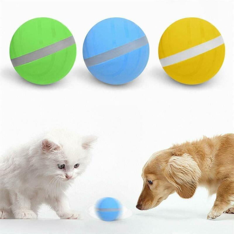 Elektrisk rullebold kæledyr kattehund legetøj led flash automatisk undgå forhindringer killing træningskugler til kattehunde