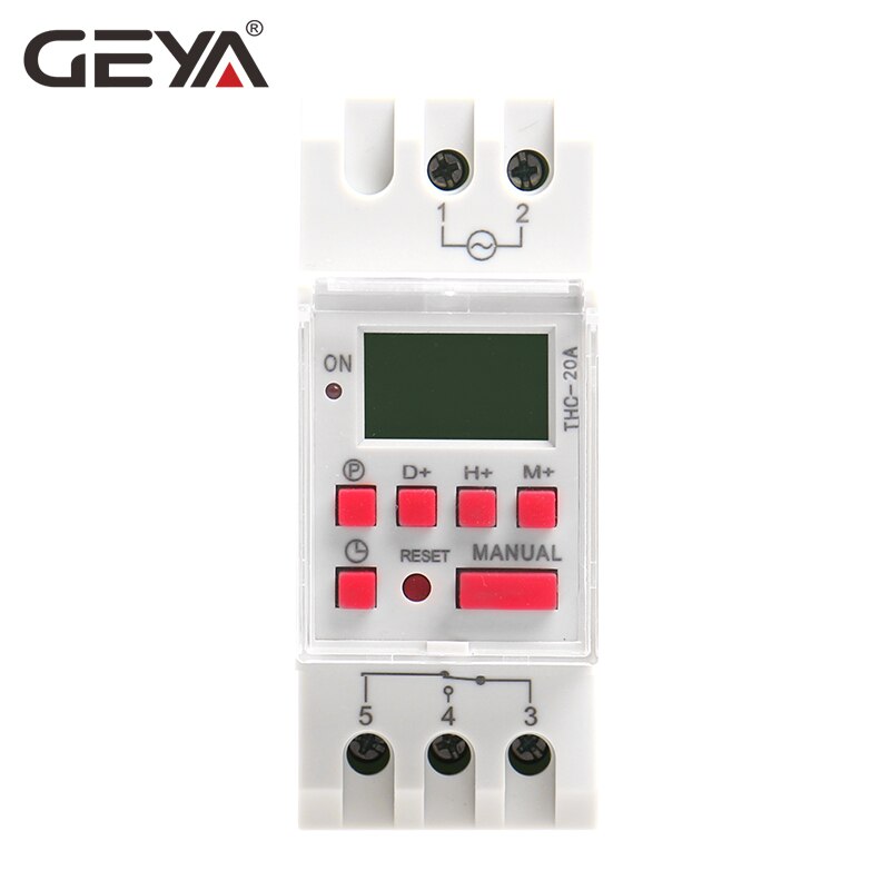 GEYA THC-20A Programmable Timer with Battery 7 Day Timer Switch Countdown timer 20A ACDC 12V 24V110V 220V 240V