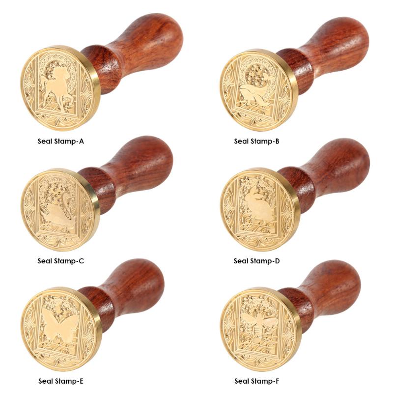1PC Retro Wax Seal Stamp Flower Animal Wood Stamp for Scapbooking Decorative Stamp Invitation Cards Craft