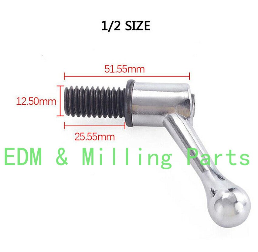 2pcs CNC Milling Machine Parts Head Table Lock Bolt Handle 1/2 Thread For Bridgeport Mill Part