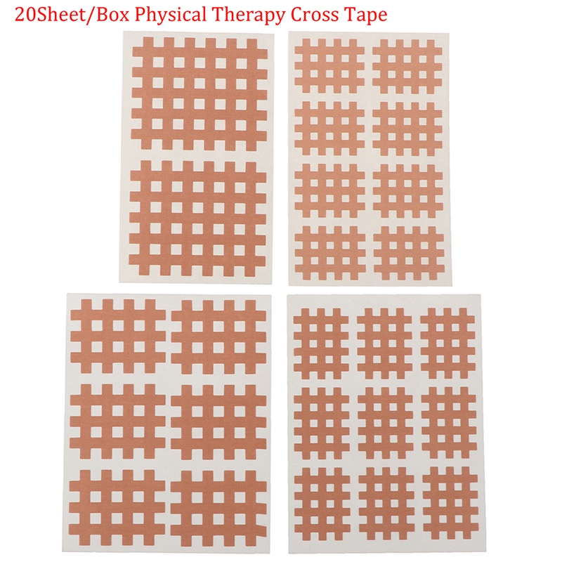 20Sheet/Box Sport Muscle Tape Elastic Cross Tape Breathable Spiral Cross Kinesiology Tape Physical Therapy Cross Tapes Sport