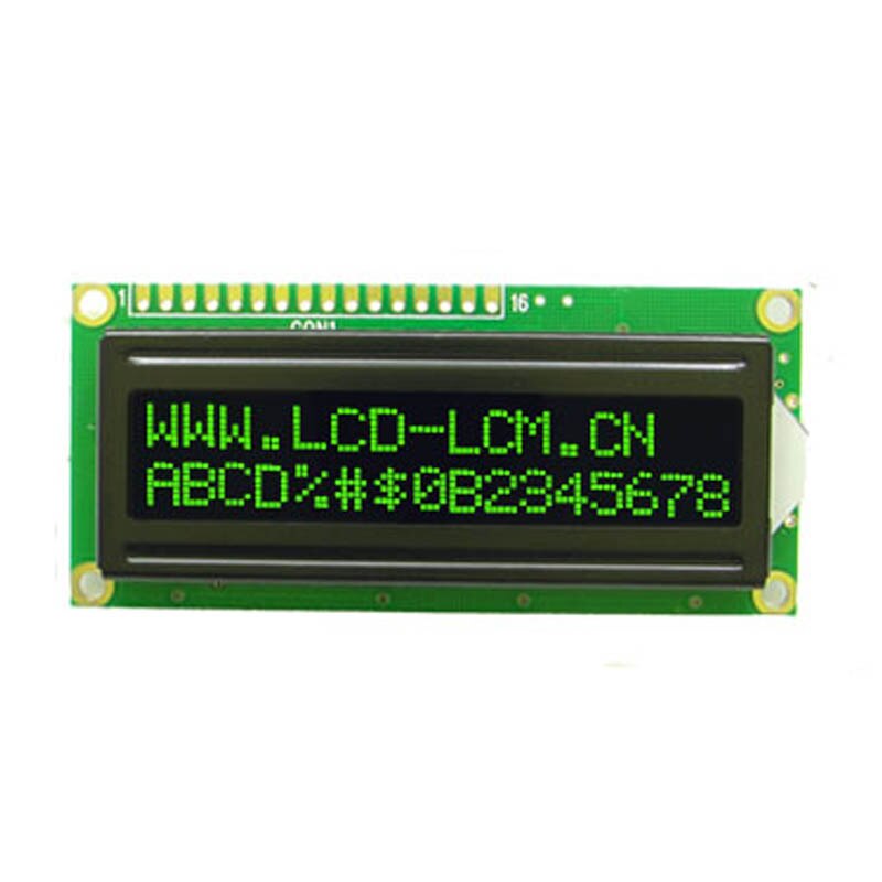 1602 16X2 Karakter Lcd Module Scherm (Groene Karakter) Fstn Negatieve Zwarte Achtergrond