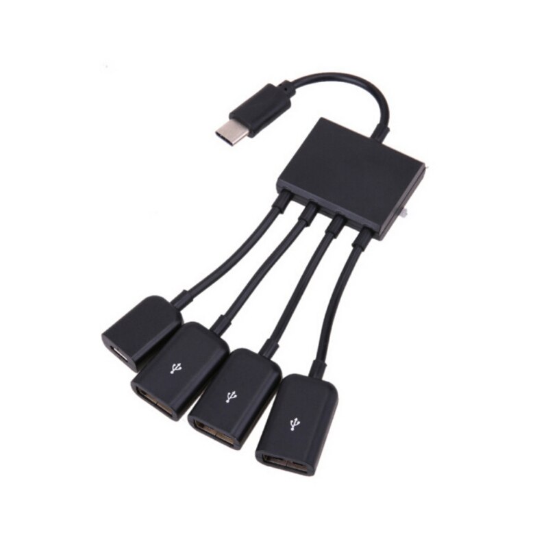 4-in-1 Type-C to Micro USB OTG HUB with Power Supply OTG Type C Hub Multifunction USB Hub With Charging Cables