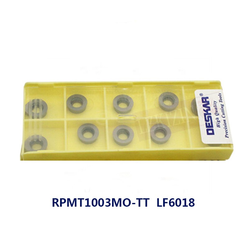 10Pcs RPMT1003 Mo RPMT10T3 RPMT1204 Moe Js LF6018 Carbide Insert Deskar Draaibank Interne Frezen Draaien Tool Voor Rvs
