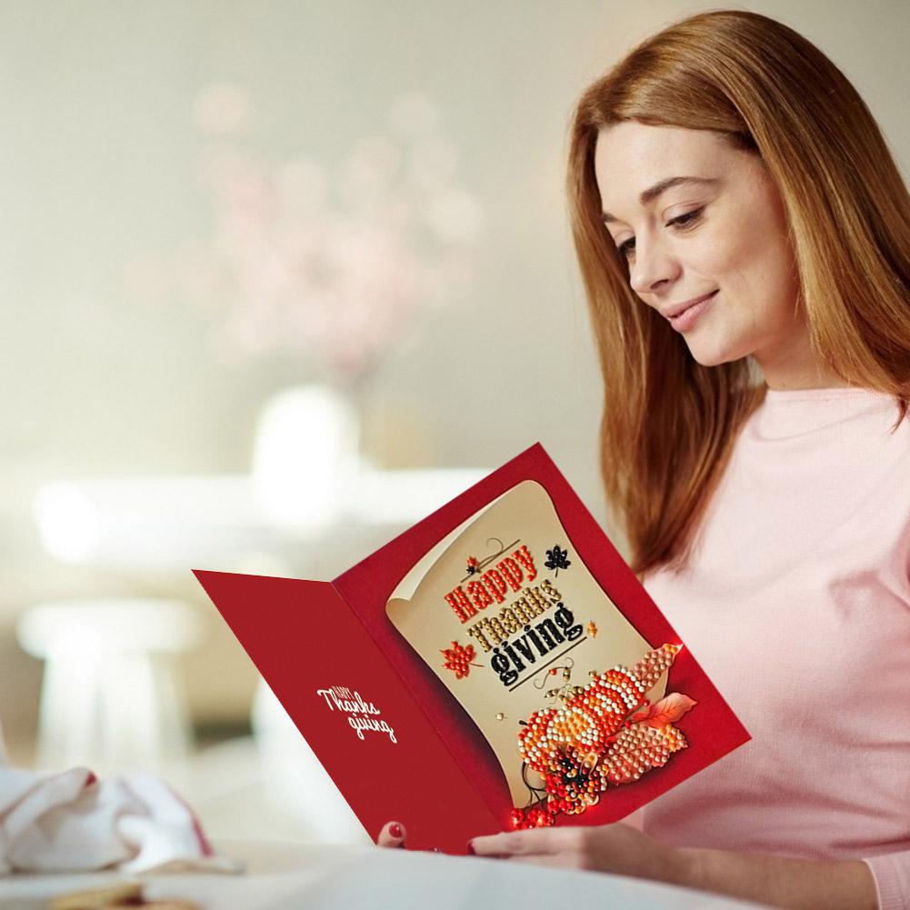 4pcs DIY Diamond Cardboard Painting Kit Party Wish Card Home Table Decoration Children's Year