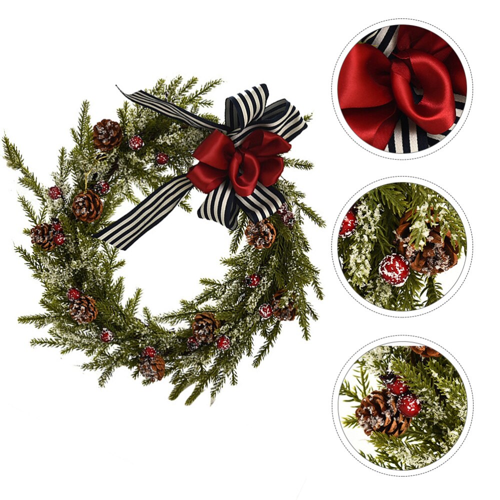 1Pc Christmas Wreath Decorative Garland Door Hanging Wreath Pendant Prop