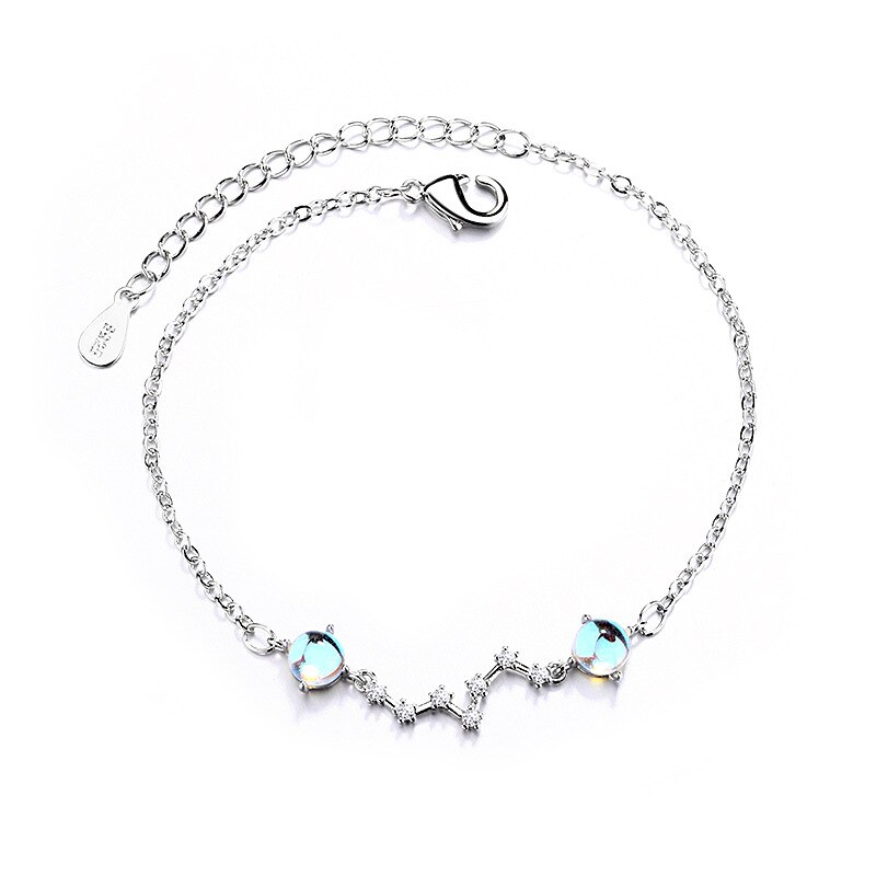 Silber Mondstein Sterne Funkelnden Zirkon Armbänder 925 groß Schöpflöffel Stern Charme Armbinde Für Mädchen Edlen schmuck