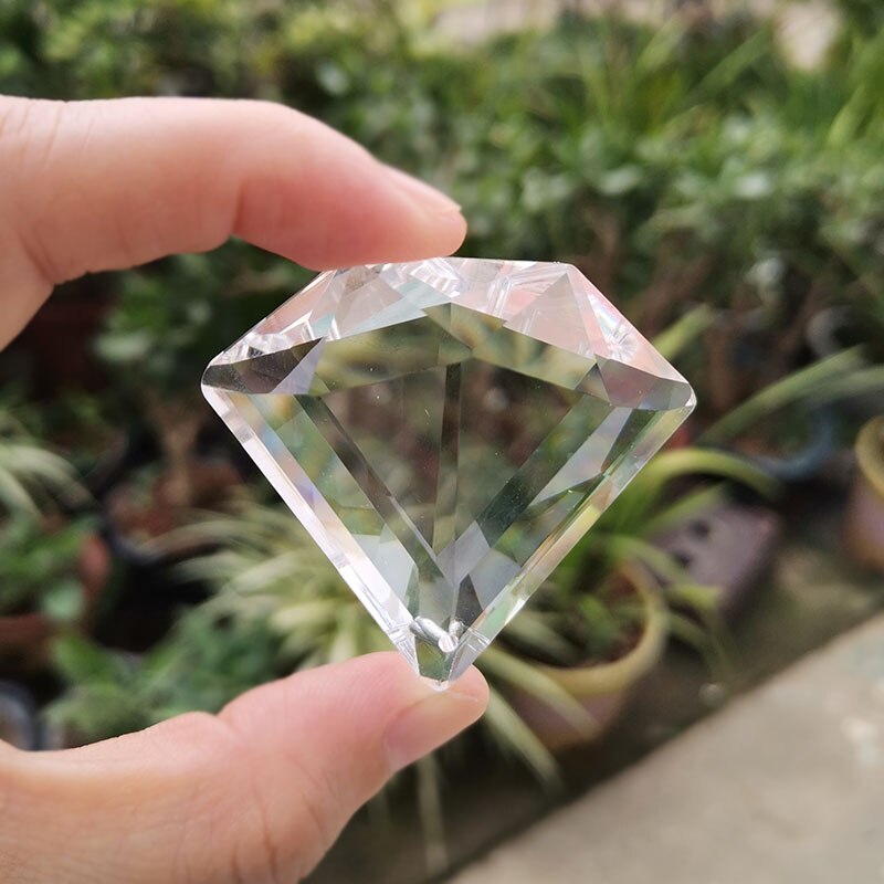 48mm krystal solfanger oblate diamant prisme glas lysekrone lampe perle del regnbue hængende vedhæng hjem bryllup haveindretning