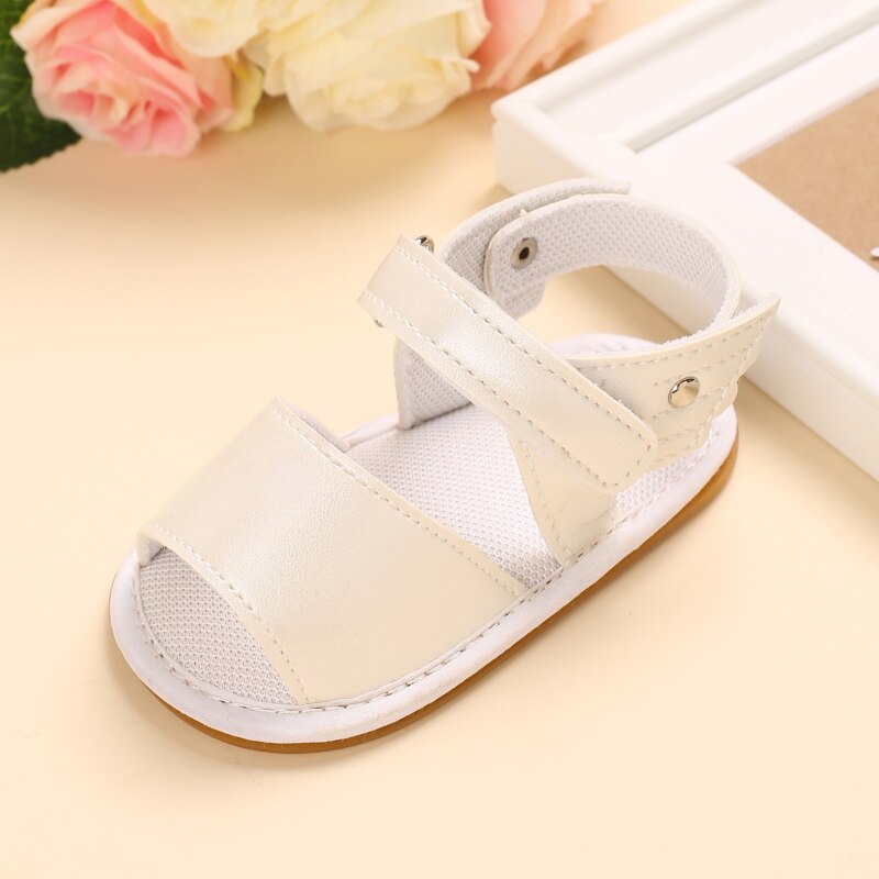 Sandalo estivo per bambini tinta unita suola in gomma morbida antiscivolo 0-18 mesi scarpe da giardino per bambini scarpe per neonati