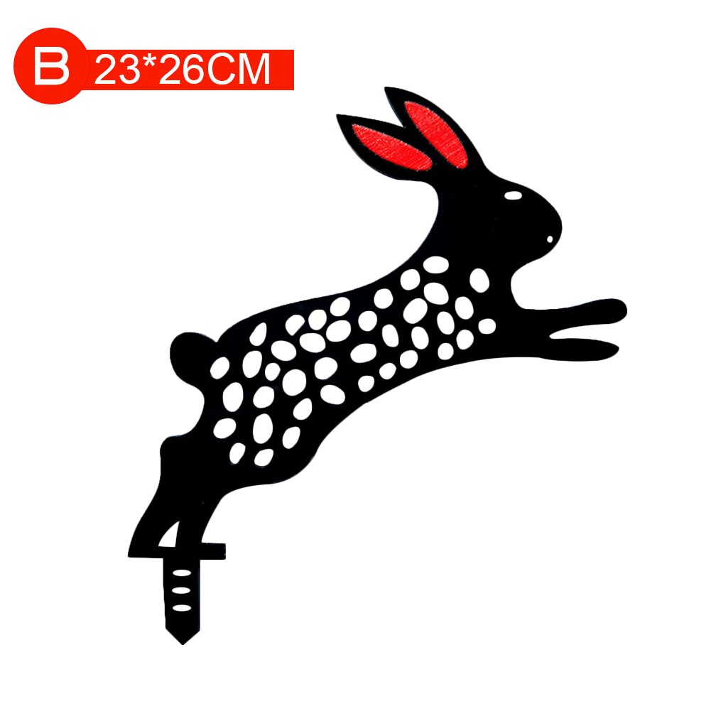 Rabbit Garden Art Bunny Silhouette Stake Black Bunny Rabbit Garden Stake Yard Art for Lawn Outdoor Patio Home: B