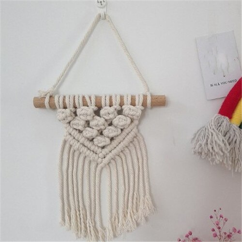 Macrame Wall Hanging Tapestry Handmade Cotton Woven Nordic Backdrop Boho Kids Room Home Decoration Wedding Photo Props: m